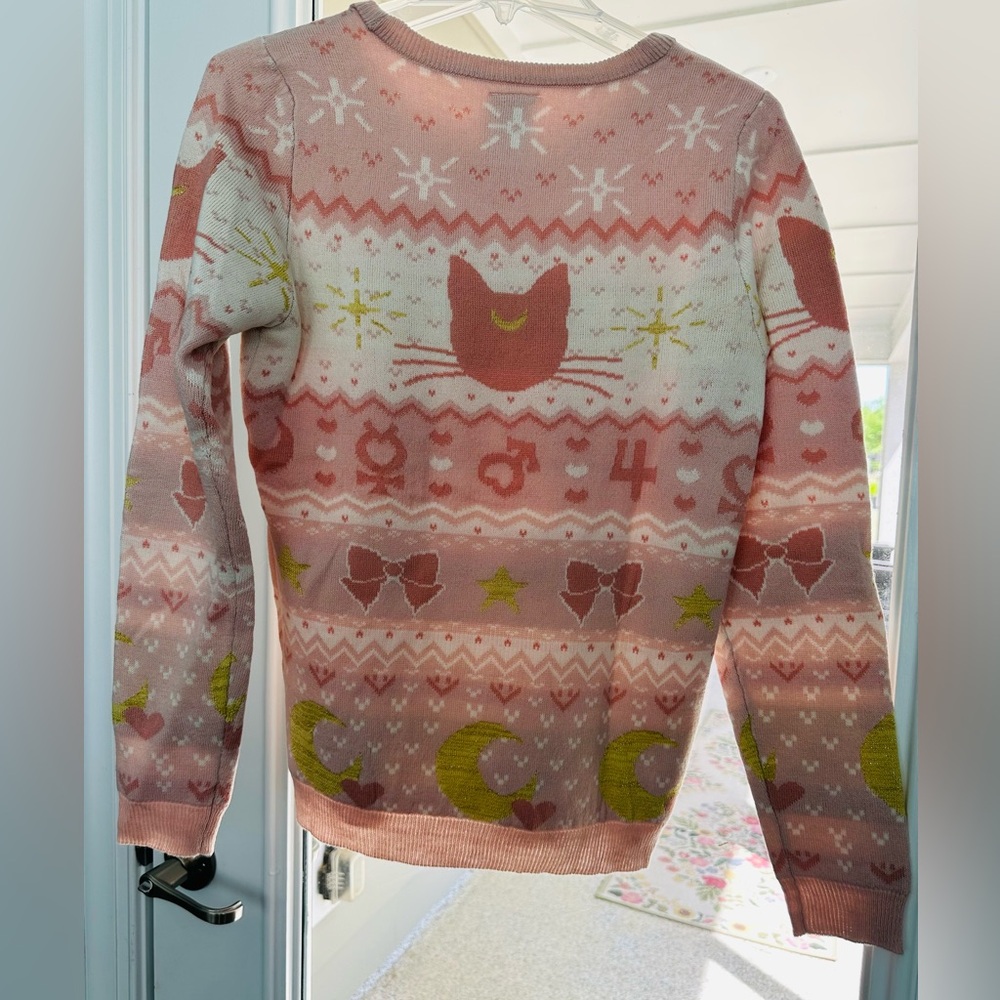 Sailor Moon Luna & Sailor Guardian Symbols Sweater, Size S - Picture 4 of 7